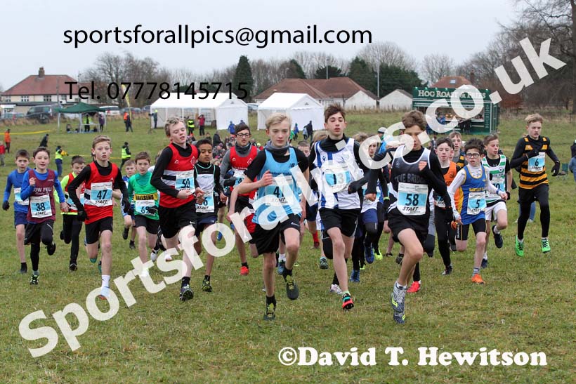 Boys under-13s, 2021 North Eastern Cross Country Championships, Sedgefield. Photo: David T. Hewitson/Sports for All Pics